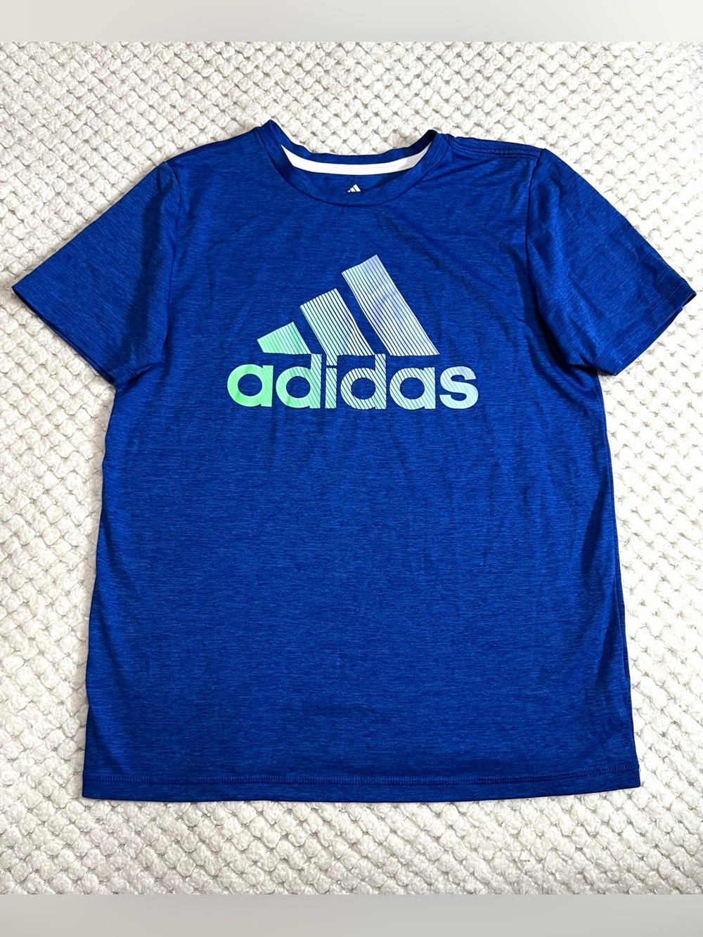 Boys Adidas Graphic Tee T Shirt Top Dri-Fit Blue/Green Kids Youth Boys M (10/12)